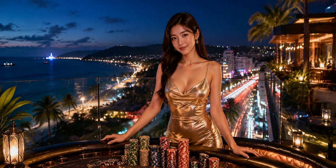 Ánh đèn neon sòng bài đêm tại Phú Quốc – không khí giải trí sôi động